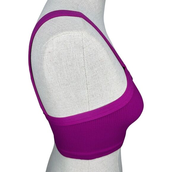 Free People Movement Happiness Runs Strappy Back Crop M/L Raspberry Sherbert FP - Picture 4 of 5